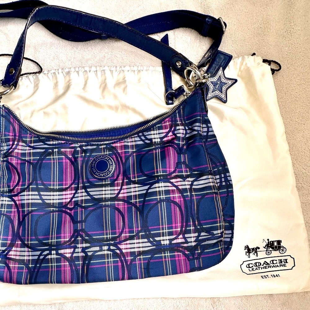 Plaid coach purse
